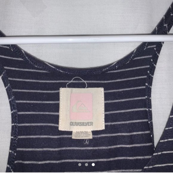 Quiksilver Racerback Blue and White Striped Tank - Picture 1 of 3